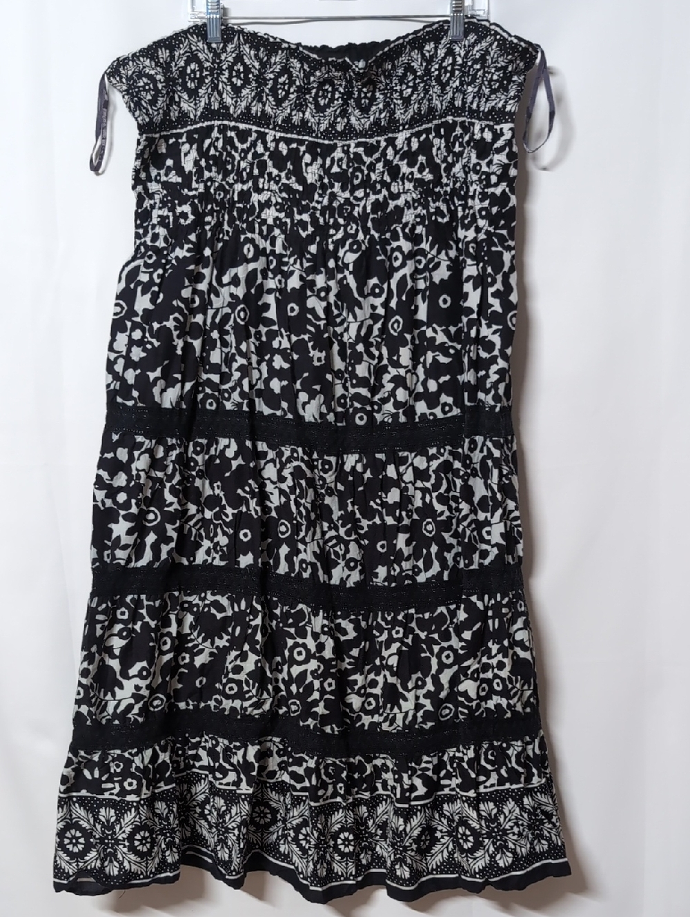Floral Print Faux Tier Skirt/Dress